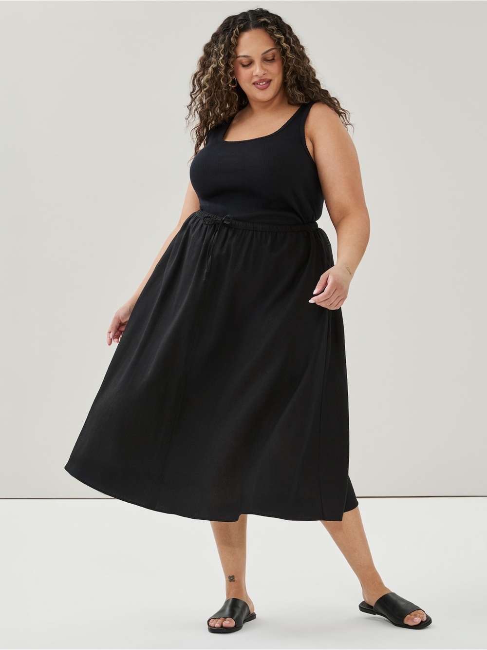 Joe Fresh Women+ Linen Blend Midi Skirt | NWOT | US 2X